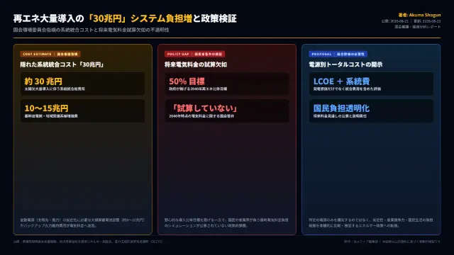 再エネ大量導入「30兆円」システム負担増 データ検証図解